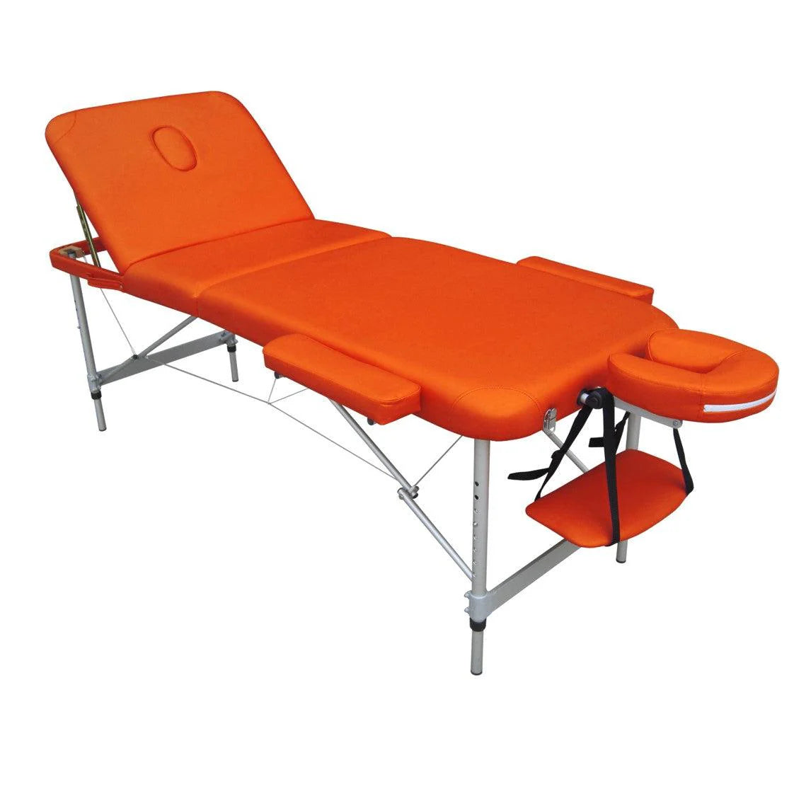 Lettino Massaggi Pieghevole in Alluminio – Portatile, Leggero, Altezza Regolabile, Schienale Reclinabile, 15 kg