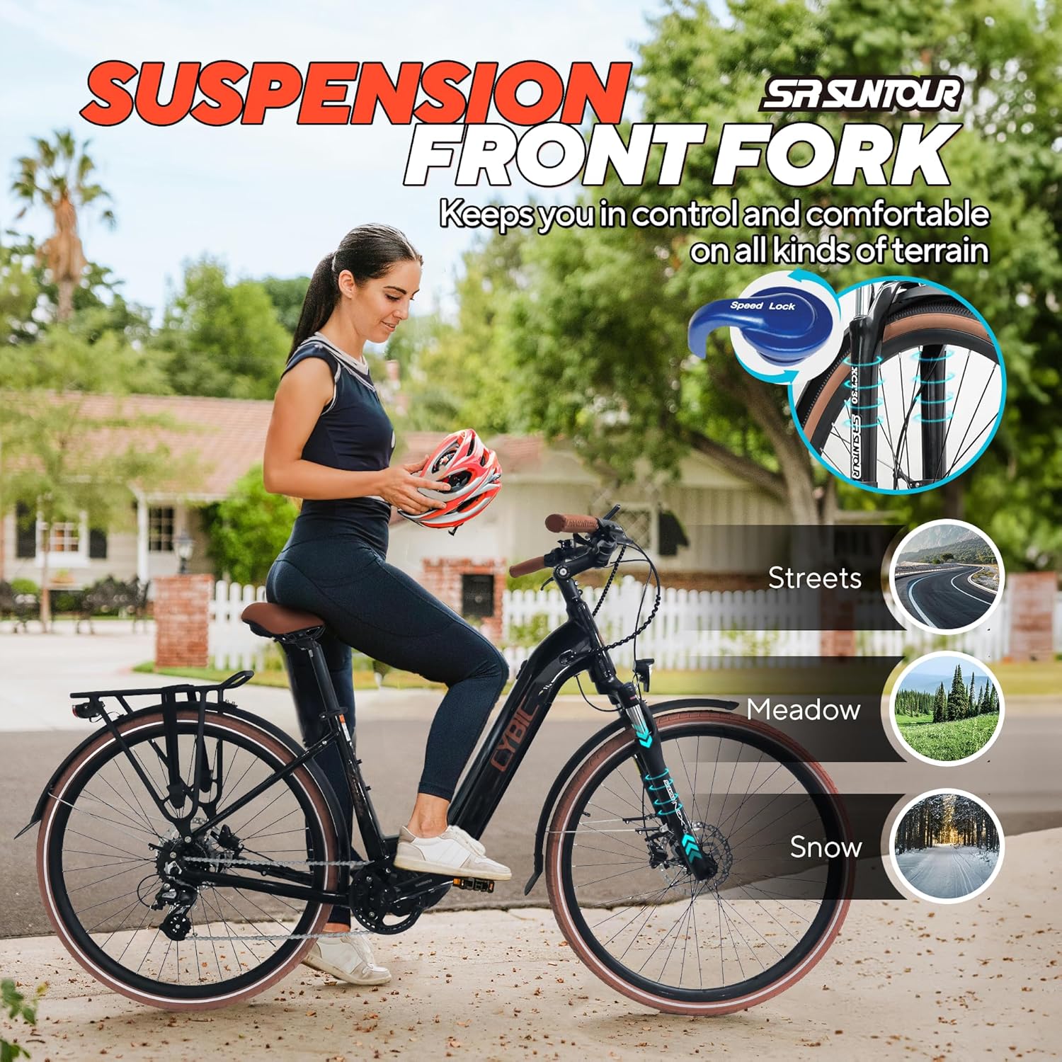 CYBIC Bici Elettrica 28" per Donna/Uomo, con Motore Centrale Shimano 250W, 8 Velocità, Bicicletta Elettrica per Adulti, Batteria 504Wh (36V) al Litio, Freni Idraulici Bici Elettrica da Città