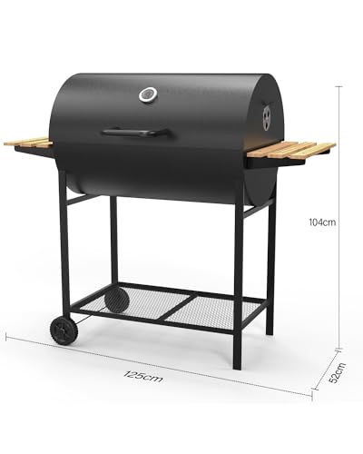 Carro XXL per grigliate, affumicatore per barbecue, barbecue a carbone con coperchio, griglia camino per barbecue a carbone, forno ahumador e accessori per barbecue, con guanti da barbecue : Amazon.it: Giardino e giardinaggio