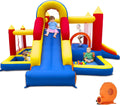 Castello gonfiabile con ventilatore, per interni XXL, paradiso per bambini con scivolo, rete di sicurezza, certificato EN71, per 3-8 anni