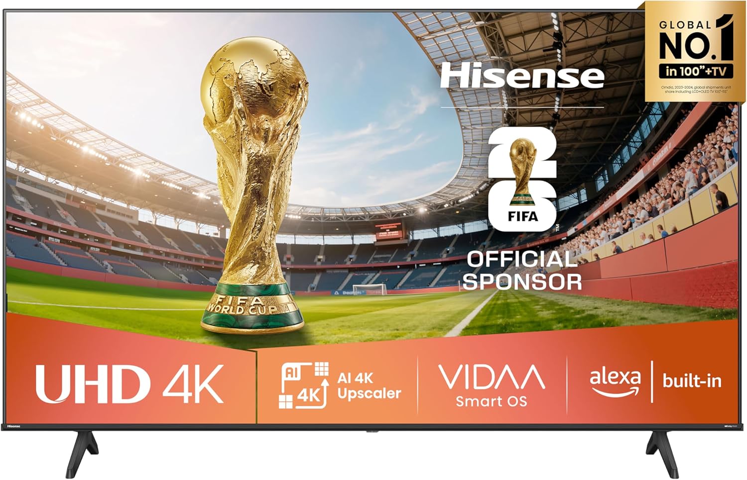 Hisense Smart TV 55" 4K Ultra HD 2025 55E63QT, Smart TV VIDAA U8, Dolby Vision, HDR 10, Game Mode Plus, Alexa Built-in, VIDAA Voice, Tuner DVB-T2/S2 HEVC 10, lativù 4K, 55'', 2025 LED