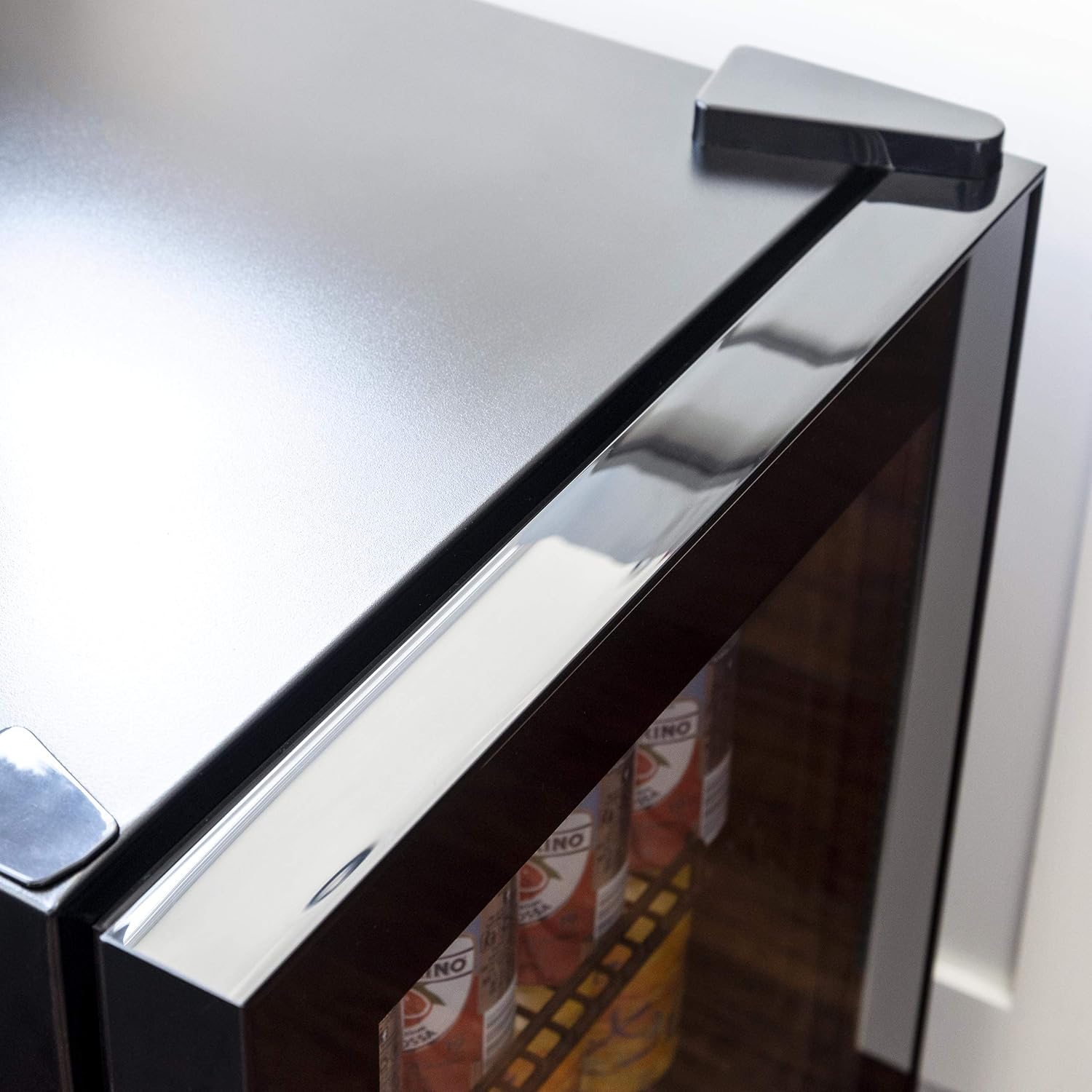 Frigorifero per bevande | 126 lattine indipendente con porta in vetro con cerniera a destra | Mini frigorifero per bevande, perfetto per birra, vino, bibite e bevande fredde