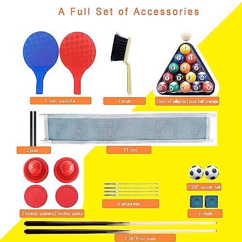 HLC  tavolo multigioco 4 in 1, pieghevole, biliardo, calcio balilla, Hockey, ping pong, 121,5 x 61 x 81,3 cm : Amazon.it: Sport e tempo libero
