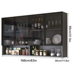 Innovativo armadietto portaoggetti da parete in vetro per bagno e cucina in legno massello balcone armadio nizer con ripiani regolabili 160 x 28 cm. : Amazon.it: Casa e cucina