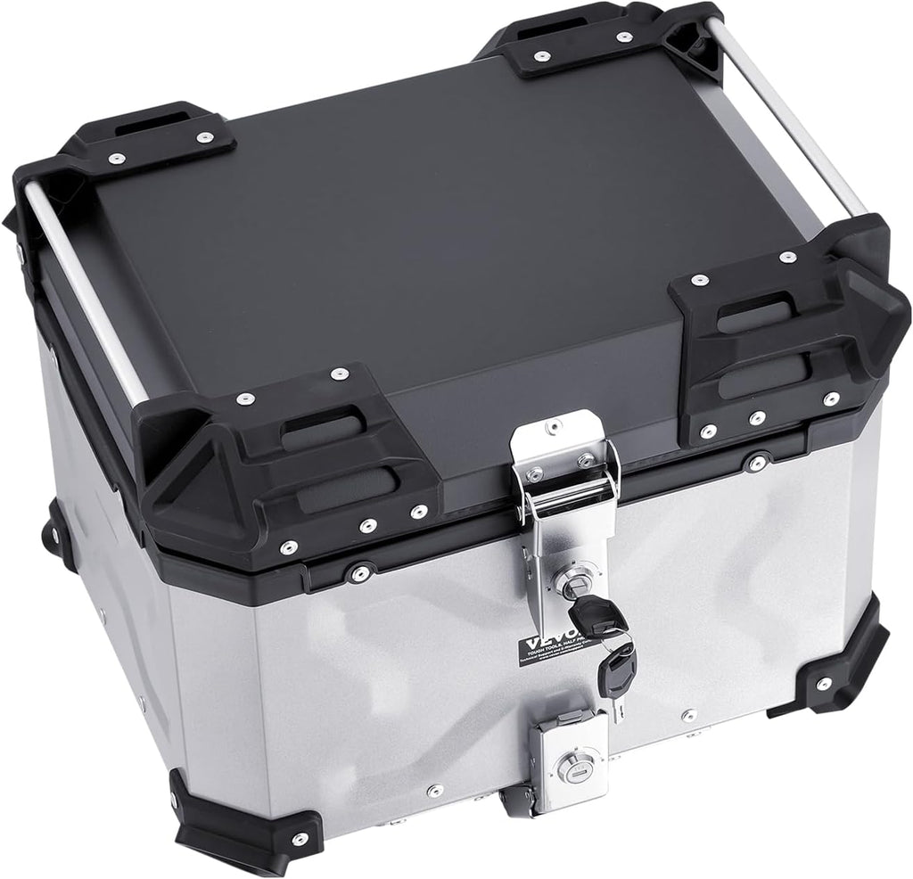 VEVOR Top Case 45L Universal Aluminium Alloy Luggage Rack with Leather Lining and Lock