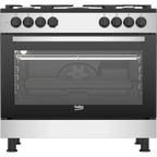 Beko GM15122DXB - Cucina a Libera Installazione Inox 90x60 cm 5 Fuochi con Forno Elettrico Ventilato