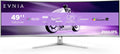 Philips Evnia 49M2C8900 - Monitor da gioco curvo OLED DQHD da 49 pollici, 240 Hertz, 0,03 ms GtG, HDR400, Ambiglow (5120x1440, HDMI 2.1, DisplayPort 2.1, USB-C, Hub USB) bianco