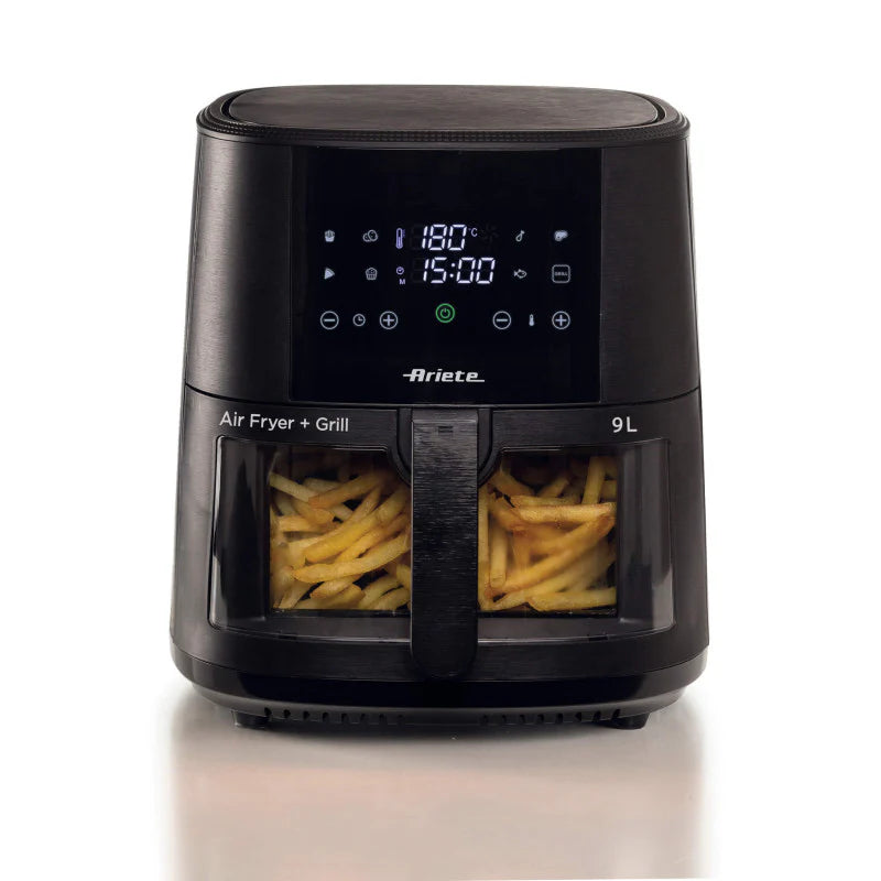 Friggitrice ad aria 9L 1500W - 8 programmi - Cestello trasparente - Nero