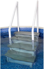 Gradini antiscivolo per piscine | Grigi | Per piscine fuori terra | Possono essere montati su ponti alti da 48" a 54" | Scale di sicurezza con portata fino a 300 libbre