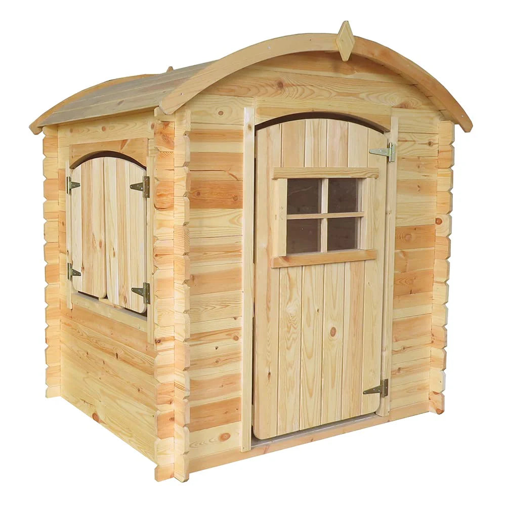 Casetta da Gioco in Legno per Bambini da Esterno con Porta e Finestra – Personalizzabile – 130x106x145 cm