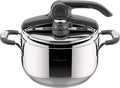 Lagostina Briosa LagoeasyUp Pentola a Pressione in Acciaio Inox 18/10 con Apertura Facile, Fondo Lagofusion e Valvola a Due Pressioni, Pentola a Pressione per Induzione e Gas, Capacità 5L