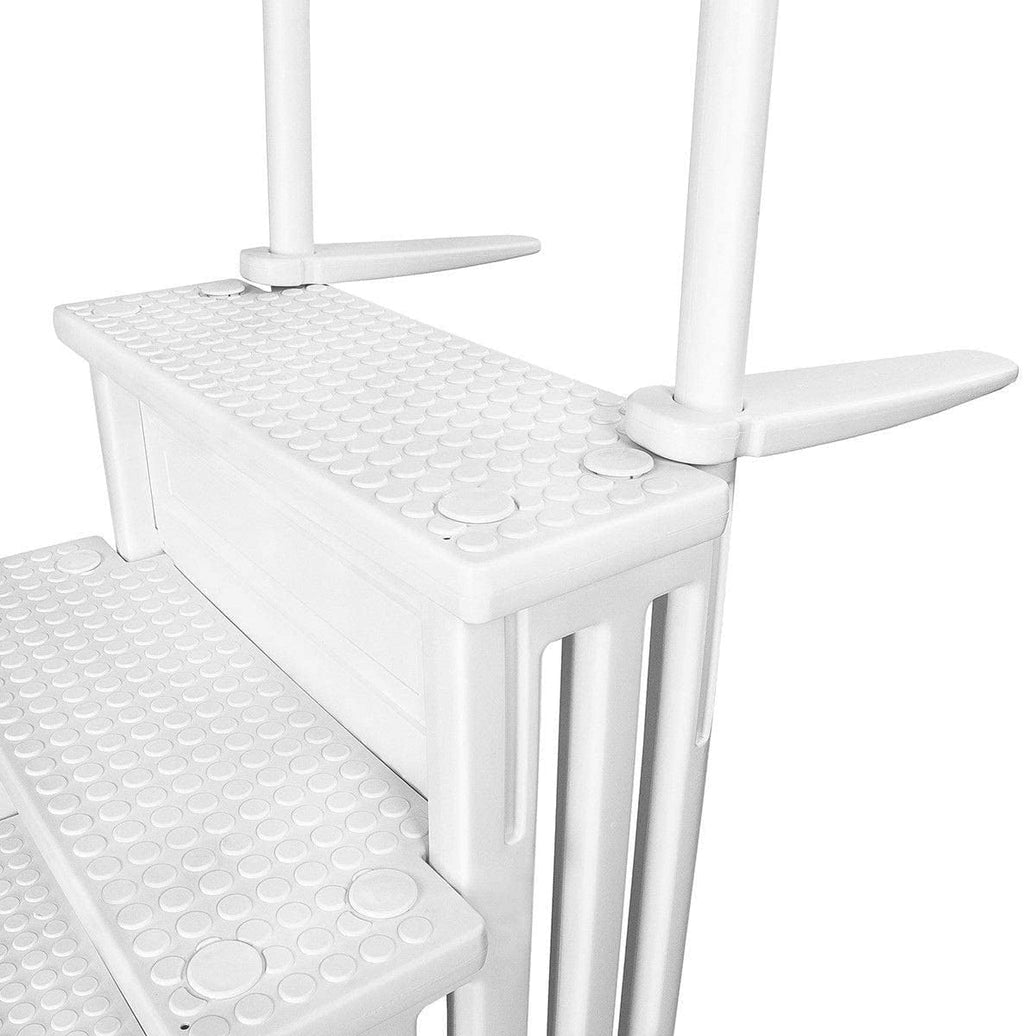 Gradini antiscivolo per piscine | Grigi | Per piscine fuori terra | Possono essere montati su ponti alti da 48" a 54" | Scale di sicurezza con portata fino a 300 libbre