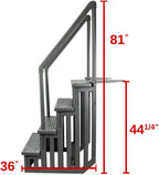 Gradini antiscivolo per piscine | Grigi | Per piscine fuori terra | Possono essere montati su ponti alti da 48" a 54" | Scale di sicurezza con portata fino a 300 libbre