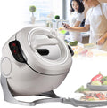 Macchina da cucina automatica intelligente da 6 litri con rotazione a 360° e riscaldamento 3D a tutto tondo, macchina multifunzione per friggere in padella per casa e ristorante, regolabile a tre