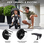 Kinderkraft AVEO Triciclo bambini dai 9 Mesi fino 25 kg, Passeggino con Maniglione del Genitore regolabile, Bici, Compatto pieghevole, Sedile girevole Fronte Mamma e Strada, Ruota libera, Rosa : Videogiochi