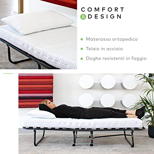 EVERGREENWEB Letto Brandina Pieghevole con Materasso Memory Foam 80x190 Alto 12 cm SFODERABILE LAVABILE, Struttura Rete Singola a Doghe in Legno   Cuscino Omaggio, Kit Letto Salvaspazio con Rotelle : Amazon.it: Casa e cucina