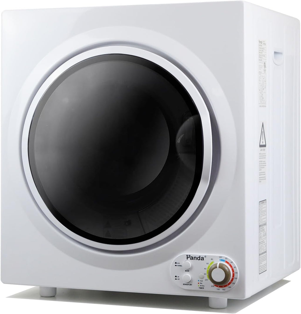 Asciugatrice compatta Panda, capacità di carico di 13,2 libbre, 110 V, 1500 W, asciugatrice portatile, vasca in acciaio inossidabile da 3,5 piedi cubi, 4 modalità di asciugatura