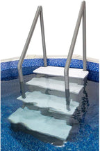 Gradini antiscivolo per piscine | Grigi | Per piscine fuori terra | Possono essere montati su ponti alti da 48" a 54" | Scale di sicurezza con portata fino a 300 libbre