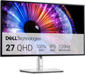 Dell U2724DE UltraSharp Thunderbolt 27" QHD (2560x1440) Monitor, 120Hz, IPS Black, 5ms, 98% DCI-P3, 2x Thunderbolt, 2x USB-C, 2x DisplayPort, HDMI, 4x USB, RJ45, 3 Anni di Garanzia, Argento
