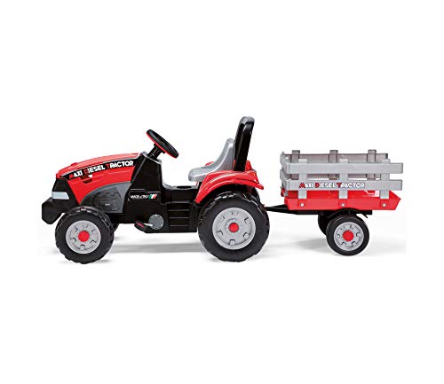 Peg Perego Maxi Diesel Tractor   Trattore a Pedali per Bambini dai 2 Anni con Rimorchio Rimovibile, Sedile Regolabile e Clacson : Giochi e giocattoli