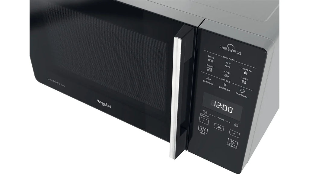 Microonde Combinato Whirlpool Chef Plus Mcp 359 Sl 800 W 25 Litri Grill (A30xL52xP49,4) Funzione Cottura A Vapore Argento