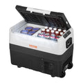VEVOR Car Refrigerator, 45 Litres Portable Electric Double Zone Refrigerator Compressor for Camping with Wheels and Handle, 0.6 kW.h from -20 °C to 10 °C Adjustable Thermal Fridge for Boat Truck