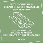 Casetta in Abete con Taglio Chalet 4 x 4 metri senza pavimento