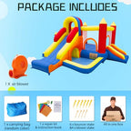 Ballsea Castello gonfiabile con ventilatore   paradiso per bambini XXL indoor con scivolo, rete di sicurezza, certificato EN71, per 3 8 anni : Amazon.it: Giochi e giocattoli