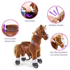 PonyCycle Modello U Cavallo che Cammina senza Elettrico con Rotelle cavalli Giocattoli Cavalcabili per Bambini (con Freno/con Suono/ 90cm Altezza/Taglia 4 per 4 8 Anni) Cavallo Marrone Ux424 : Amazon.it: Giochi e giocattoli