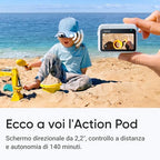 Insta360 GO 3S (128GB)   Cam 4K per vlogging, POV a mani libere, montaggio magnetico, stabilizzazione, 140 minuti di autonomia, impermeabilità fino a 10 m, editing IA : Elettronica