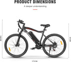 SAMEBIKE Bicicletta Elettrica per Adulti 26'',Bici Elettrica con Pedalata Assistita,City E-bike Unisex Adulto,Batteria Rimovibile 48V10.4AH,Bici Elettriche per 21 Velocità Uomo/Donna