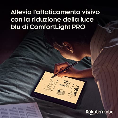 Kobo Elipsa 2E | eReader | Touchscreen antiriflesso da 10,3" con ComfortLight PRO | Kobo Stylus 2 inclusa | Luminosità regolabile | Wi Fi | Tecnologia Carta E Ink | 32 GB di archiviazione : Elettronica
