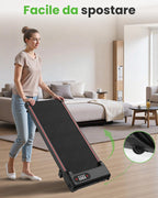 Tapis Roulant Elettrico Pieghevole Salvaspazio, Velocità Regolabile 1-8Km/H, Walking Pad 2.5HP, Nessuna installazione richiesta, Salvaspazio, Telecomando