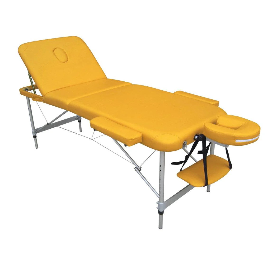Lettino Massaggi Pieghevole in Alluminio – Portatile, Leggero, Altezza Regolabile, Schienale Reclinabile, 15 kg
