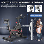 Cyclette da Casa, DMASUN Cyclette Professionali Hanno Una Resistenza Magnetica più Forte, cyclette più Silenziosa, più Confortevole e Sicurezza Stabile, Capacità 160 kg（Include Coprisella Cyclette） : Sport e tempo libero