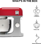 Kenwood KMX750RD KMIX Impastatrice Planetaria con Ciotola con manico in Acciaio da 5L, 3 Ganci di Miscelazione, Potenza 1000W, Personalizzabile con oltre 20 Accessori Acquistabili Separatamente, Rosso : Amazon.it: Casa e cucina