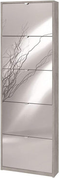 Sarmog Kit SCARPIERA 5 Ante A RIBALTA Frontale con Specchio H190 L63 P18 Cm Finitura Cemento Sk555spk