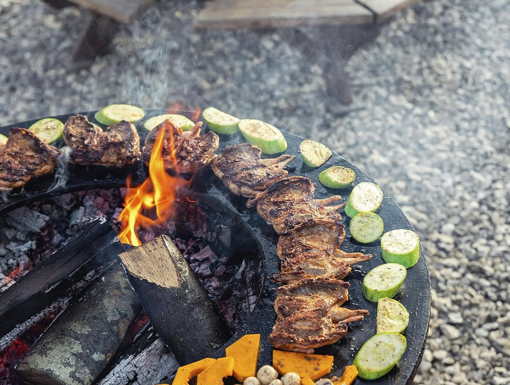 PUR LINE | Barbecue in acciaio corten Purline EFP55R con griglia in acciaio inox e funzione braciere – Barbecue diametro 60 cm, include copertura impermeabile