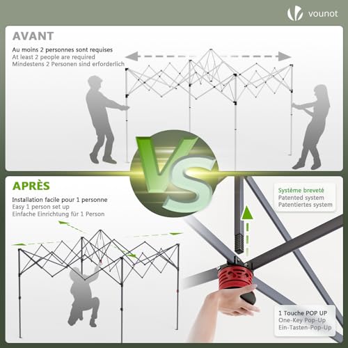 VOUNOT Gazebo 3x3m Pieghevole con 4 Parti Laterali Rimovibili, Gazebo da Giardino Tenda Padiglione Sistema di Clic Pop up con 4 Sacchi di Sabbia di Peso e Sacca di Trasporto, Colore Blu : Amazon.it: Giardino e giardinaggio
