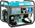 Generatore a benzina KS 7000 potenza massima 5500 W, con avviamento manuale/elettrico, 12 V, indicatore livello olio, protezione da sovraccarico e cortocircuito, lavorazione rame