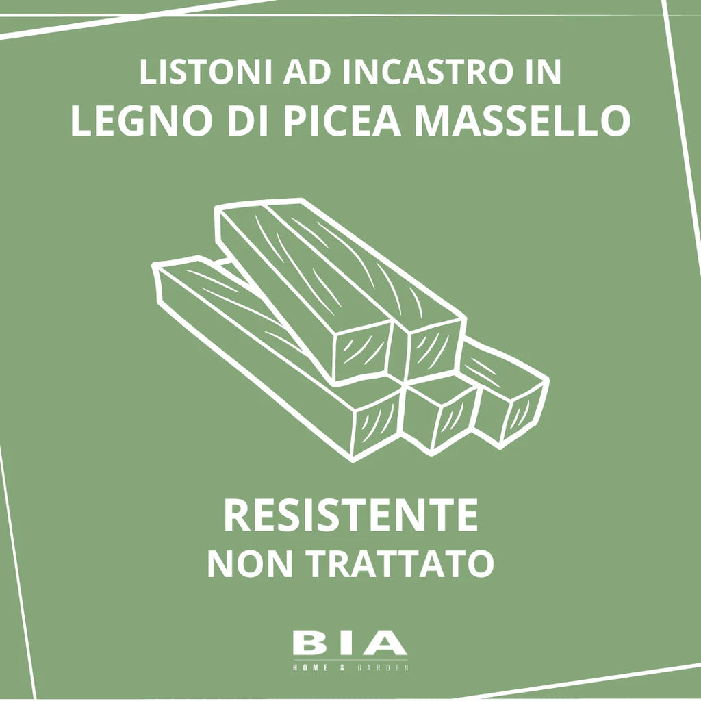Spaziosa Casetta in Legno 4 x 3 m Senza Pavimento