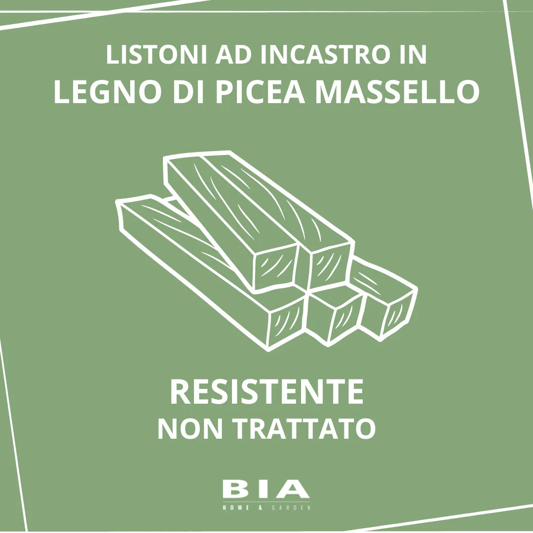 Spaziosa Casetta in Legno 4 x 3 m Senza Pavimento