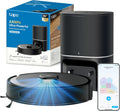 Tapo RV30 Max Plus Robot Aspirapolvere Lavapavimenti con Mappatura 5300Pa, Svuotamento Automatico Polvere 3L, Doppia Navigazione LiDAR +IMU, Zone No-Go e Muri Virtuali, Controllo APP&Alexa&