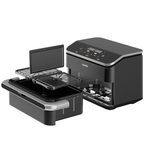 COSORI Friggitrice ad Aria 10 Litri, 8 in 1 Dual Blaze TwinFry con Doppio Cestello 5L &amp; 5L e Separatore Rimovibile, 2800W Air Fryer WiFi con Doppia Resistenza, 35 240℃, 70 Ricette Online, 4 8 Persone : Amazon.it: Casa e cucina