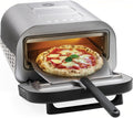 MACOM, Forno Pizza Professionale, Cuoce in 2 minuti, scalda fino a 400°, Piano cottura in pietra refrattaria da 32 cm rimovibile, 1700W, Just Kitchen 884 Professional Pizza Oven