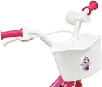 Bicicletta da Bambino 12' Dotata di 1 Freno, Cestino Anteriore, Porta Bambola Posteriore, parafanghi + Casco Incluso, 12" Ragazza, Rosa