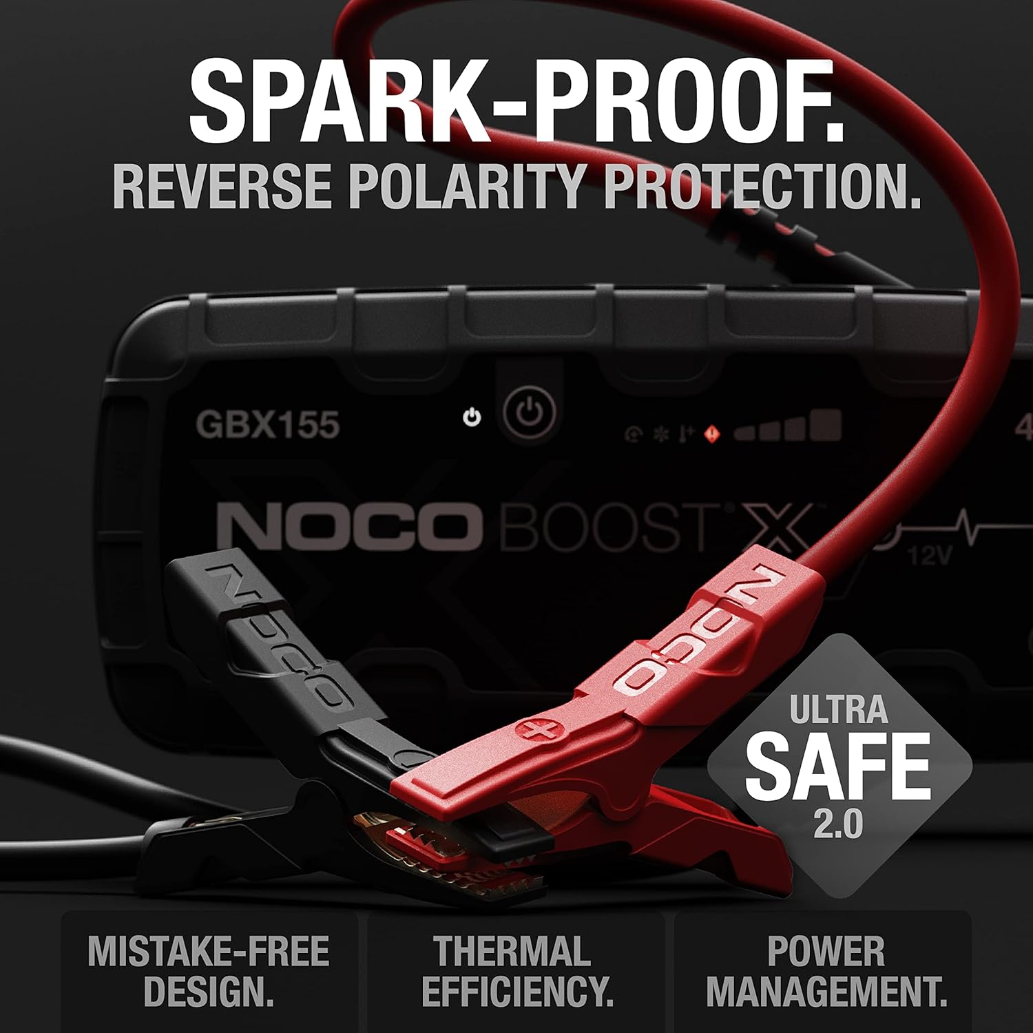 NOCO Boost X GBX155: UltraSafe 4250A Emergency Starter - 12V Lithium Battery Booster, Portable Power Bank Charger and Jump Leads - For Petrol Engines up to 10L and Diesel Engines up to 8L