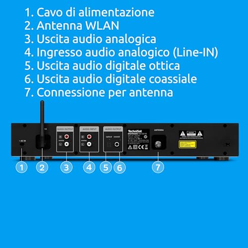 TechniSat DIGITRADIO 143 CD (V3)   Sintonizzatore HiFi digitale, radio Internet (DAB , FM, ricezione Bluetooth, Spotify, lettore CD, WLAN, larghezza 43,5 cm, controllo dell'app, telecomando) Nero : Amazon.it: Altro
