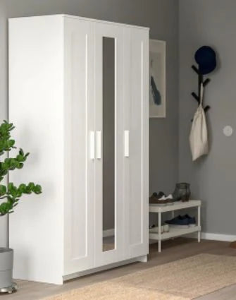 IKEA BRIMNES Armadio 3 Ante, Bianco, 117x190 cm