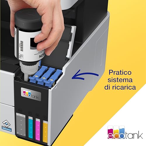 EPSON EcoTank ET 5170 stampante Multifunzione A4 (stampa, copia, scansione, Fax) USB, Wi Fi, Wi Fi Direct, Ethernet, display LCD 6,1 cm, ADF, serbatoi flaconi alta capacità, Smart Panel, fronte/retro : Amazon.it: Informatica